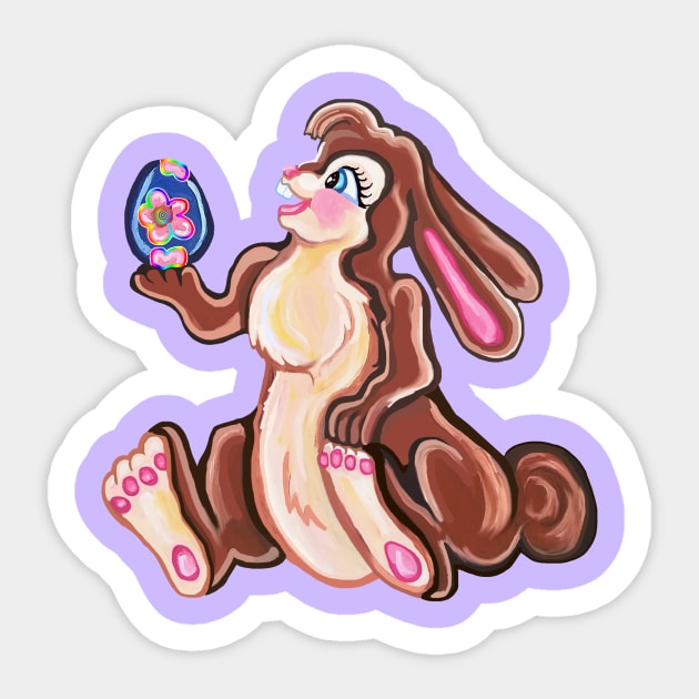 Cutie the Easter Bunny Sticker by Art by Deborah Camp